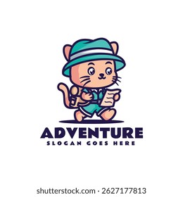 Adventure Cat Mascot Logo Design