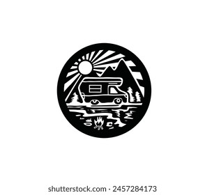 Adventure Circle Icon, art vector design 