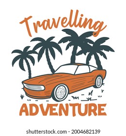 Adventure Classic Car tree illustration shirt design