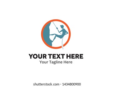 adventure climber unique simple logo creative design in flat style with color . hiker traveler creative simple logo creative design in flat style with color