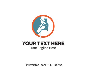 adventure climber unique simple logo creative design in flat style with color . hiker traveler creative simple logo creative design in flat style with color