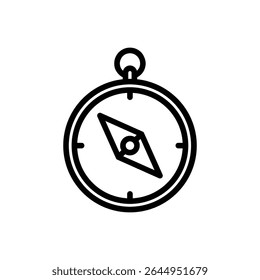 Adventure Compass Icon, Outdoor Navigation Symbol, Hiking Compass Vector