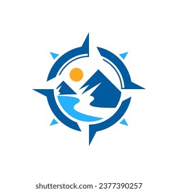 Adventure Compass Logo Design Vector Template