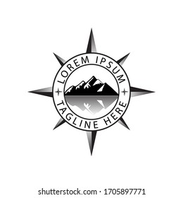 Adventure with compass logo illustration