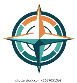 adventure compass logo vector with a white background