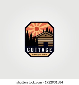 adventure cottage emblem logo patch vector illustration design