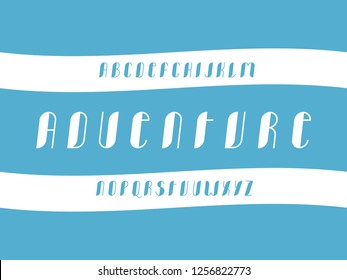 Adventure cursive font. Vector alphabet letters. Typeface design. 