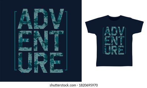 Adventure design typography vector splash color illustration ready for print on tees