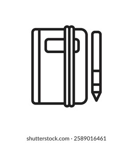 Adventure Diary Outline Icon Vector Illustration