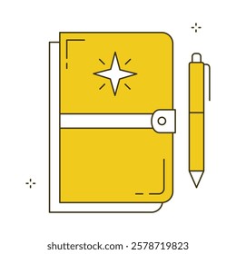 Adventure Diary Travel Journal Notebook Vector Icon Design