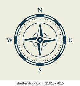 Adventure Direction Arrow to North South West East Orientation Navigator Modern Sign. Compass Map Silhouette Icon. Rose Wind Navigation Retro Equipment Glyph Pictogram. Isolated Vector Illustration.