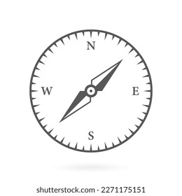 Adventure Direction Arrow to North South West East Orientation Navigator Modern Sign. Compass Map Silhouette Icon. Rose Wind Navigation Retro Equipment Glyph Pictogram. Isolated Vector Illustration.