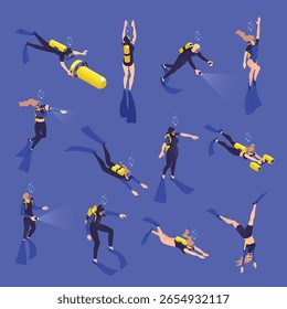 Adventure Diving Isometric Original Collection