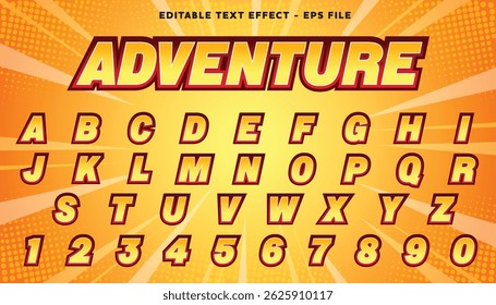 adventure editable text and alphabet effect with modern background