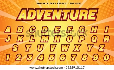 adventure editable text and alphabet effect with modern background