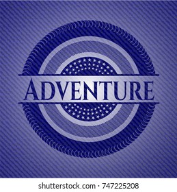 Adventure emblem with jean texture