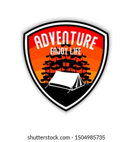 adventure emblem vector illustration, editable.
