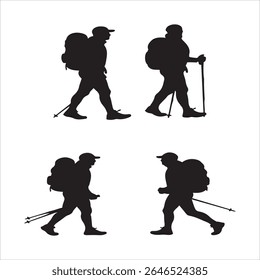 adventure enthusiast silhouette with backpack