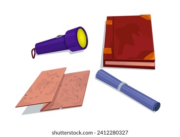 Adventure equipment for travel. Vector illustration