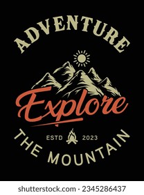 Adventure explore the mountain, Hiking t-shirt Design, Hiking tee