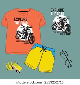 Adventure, Explore the road vector design illustration for t-shirt design.