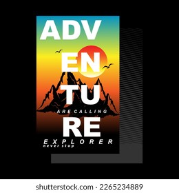 adventure explorer text mountain image vector design