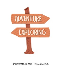 adventure and exploring wooden guide