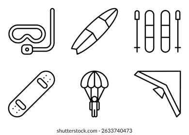 Adventure and Extreme Sports icon set