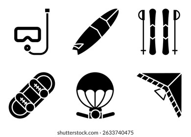 Adventure and Extreme Sports icon set