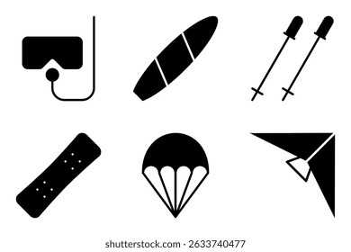 Adventure and Extreme Sports icon set