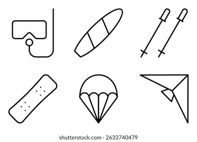 Adventure and Extreme Sports icon set