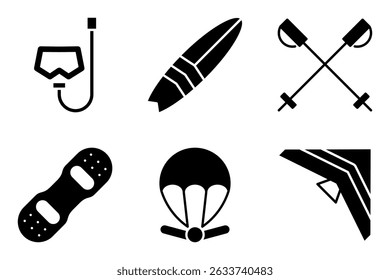 Adventure and Extreme Sports icon set