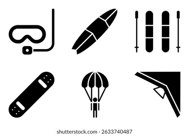 Adventure and Extreme Sports icon set