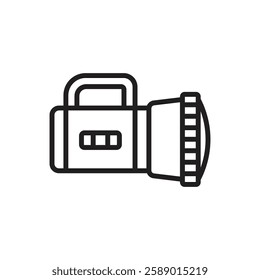 Adventure Flashlight Outline Icon Vector Illustration