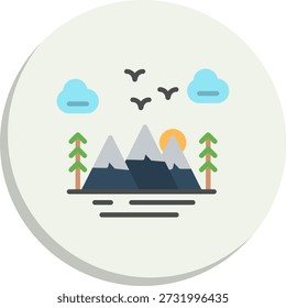 Icono de estilo de círculo plano de aventura