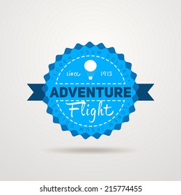 Adventure Flight Vintage Badge, vector