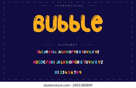 Adventure font modern bouncy typeset, lively friendly alphabet. Playful cheerful letters in Los Muertos Mexican style for menus, labels, signage, ads, crafts and comic book. Vector typographic design