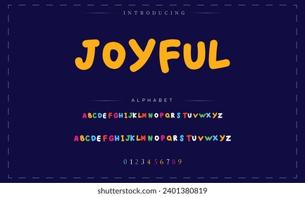 Adventure font modern bouncy typeset, lively friendly alphabet. Playful cheerful letters in Los Muertos Mexican style for menus, labels, signage, ads, crafts and comic book. Vector typographic design