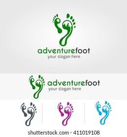 adventure foot logo vector design