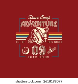 Adventure galaxy explorer retro vector design