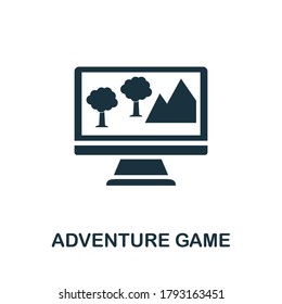 Adventure Game icon. Creative element sign from game development collection. Monochrome Adventure Game icon for templates, infographics and more.