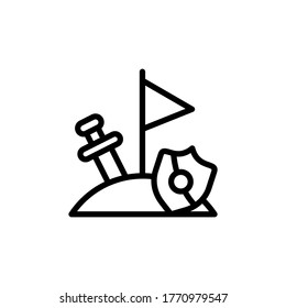 Adventure game icon. Simple line, outline vector elements of video game icons for ui and ux, website or mobile application