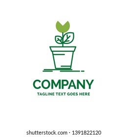 adventure game obstacle plant Flat Business Logo template. Creative Green Brand Name Design.