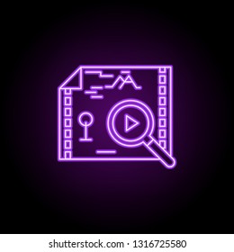 adventure game outline icon. Elements of Game development in neon style icons. Simple icon for websites, web design, mobile app, info graphics