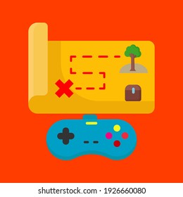 adventure game vector flat icon of vector illustration 
