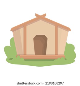 Adventure glamping icon cartoon vector. Tent house. Nature luxury