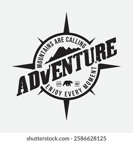 Adventure graphic t-shirt, logo and apparel design