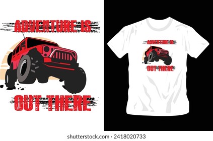 adventure graphics t-shirt design with off road vehicle graphics