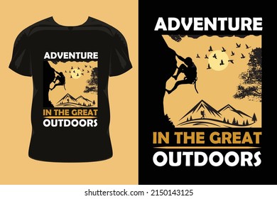 adventure in the great outdoors vintage t-shirt. Adventure silhouette printing, Camping, rock climbing tshirt