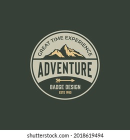 Adventure Great time experience, badge design label vintage patch hand drawn illustration